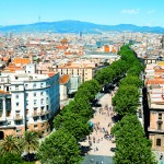 Blick auf Rambla in Barcelona