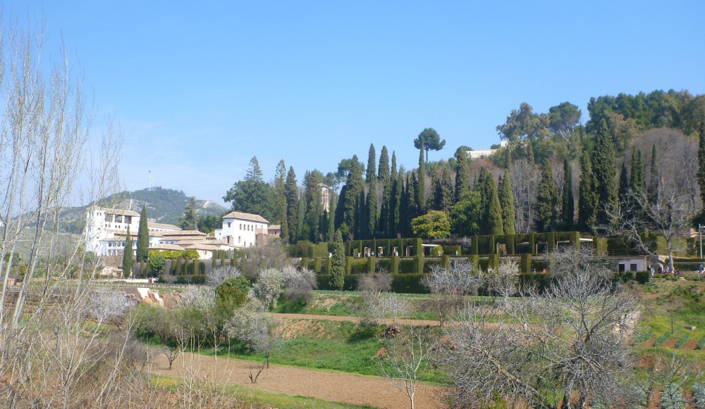 Blick auf die Generalife Gärten