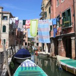 Grachten in Venedig Wäsche