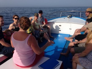 Whale Watching Einweisung auf dem Boot vor La Gomera