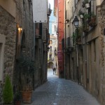 Gasse mit Kopfsteinpflaster in Besalú