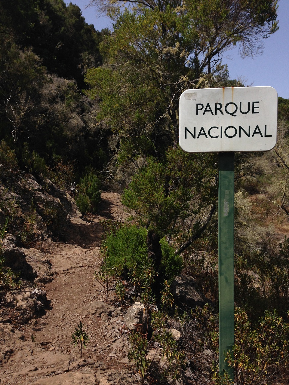 Nationalpark Garajonay, Schild Parque Nacional