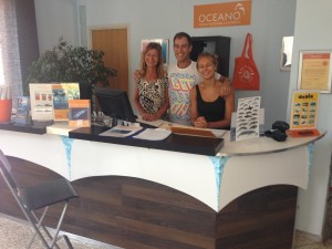 Das OCEANO Whale Watching Büro im Hafen von Vueltas