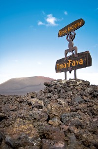 Teufelskulptur von Manrique am Eingang des Nationalparks Timanfaya