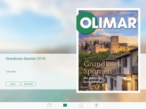 OLIMAR App Screenshot vom Tablet