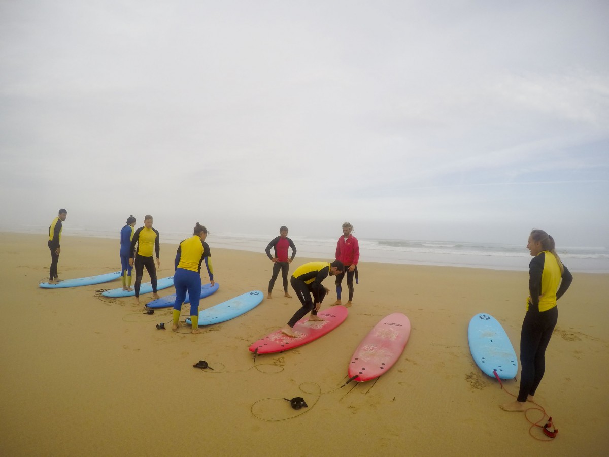 Trockenübungen Surfen Portugal Westküste