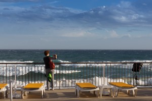 Raues Meer und Terrasse auf Porto Santo