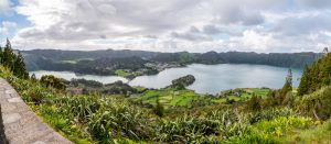 Panorama Zwillingsseen Sete Cidades Azoren Sao Miguel