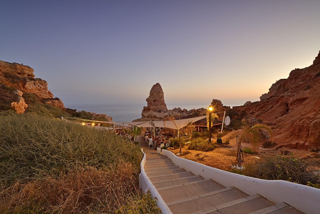 Restaurant am Strand Algarve Sonnenuntergang