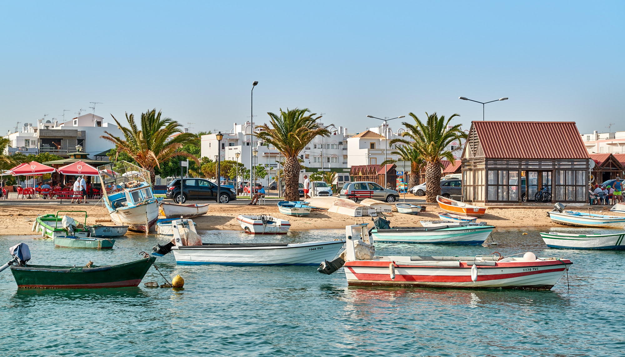 Hafen Fischerboote Algarve Santa Luzia