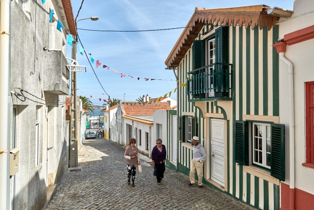 Gestreifte Häuser in Aveiro