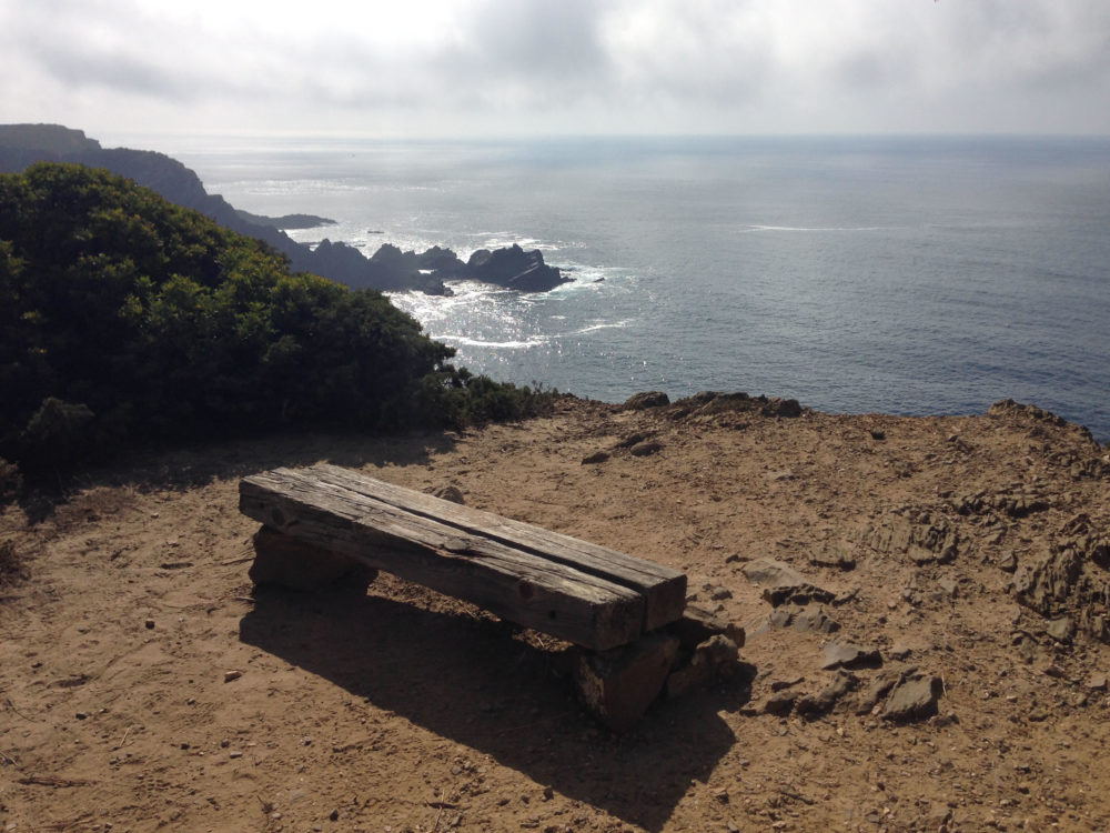 Bank Wanderweg Küste Meer Ausblick