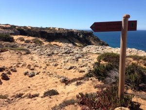 Rota Vicentina Wegweiser Cabo Sardao