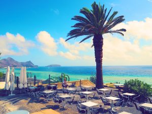 Strand Café Palme Insel Urlaub