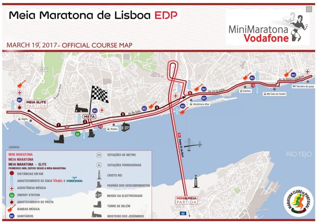 Route Halbmarathon Lissabon 2017