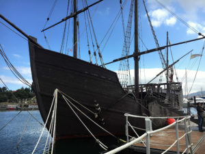 Galician Baiona Hafen Pinta Boot