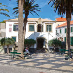 Haus Palmen und Bänke in Vila Baleira Porto Santo