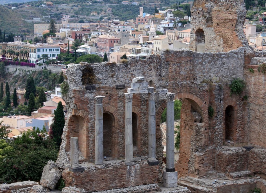 Alte Säulen Amphiteater Taormina