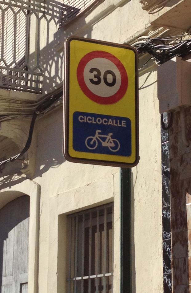 Schild Fahrradstraße Valencia