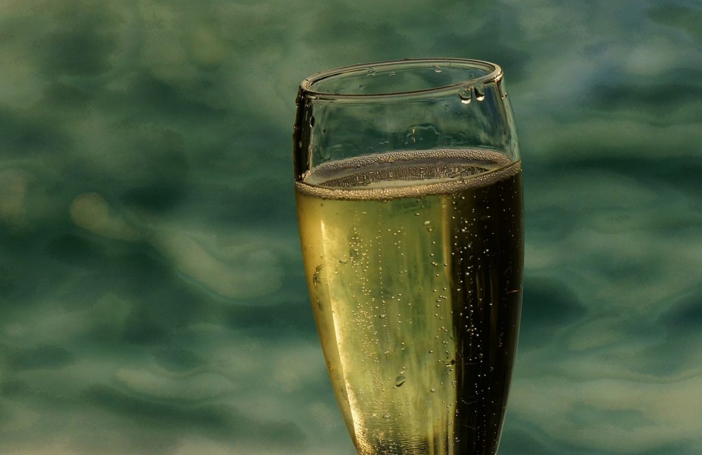 Glas mit Prosecco