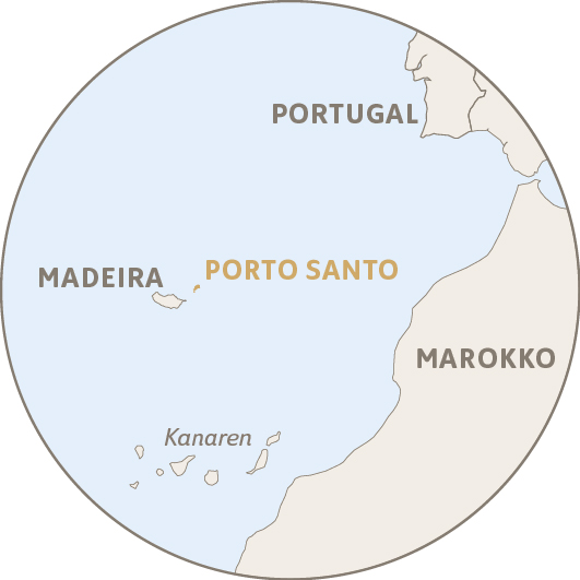 Lage von Porto Santo im Atlantik