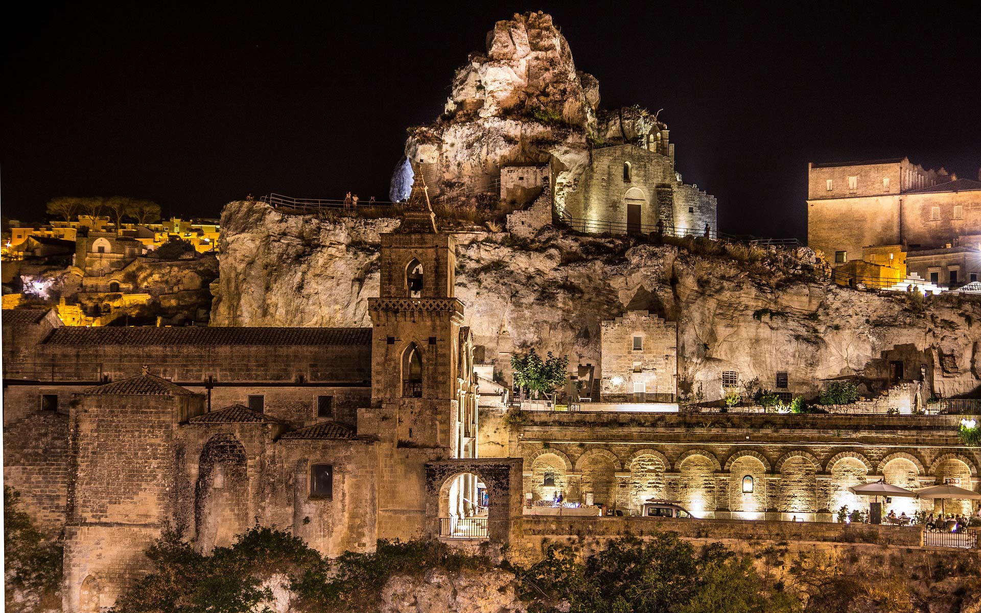 Italien Matera bei Nacht