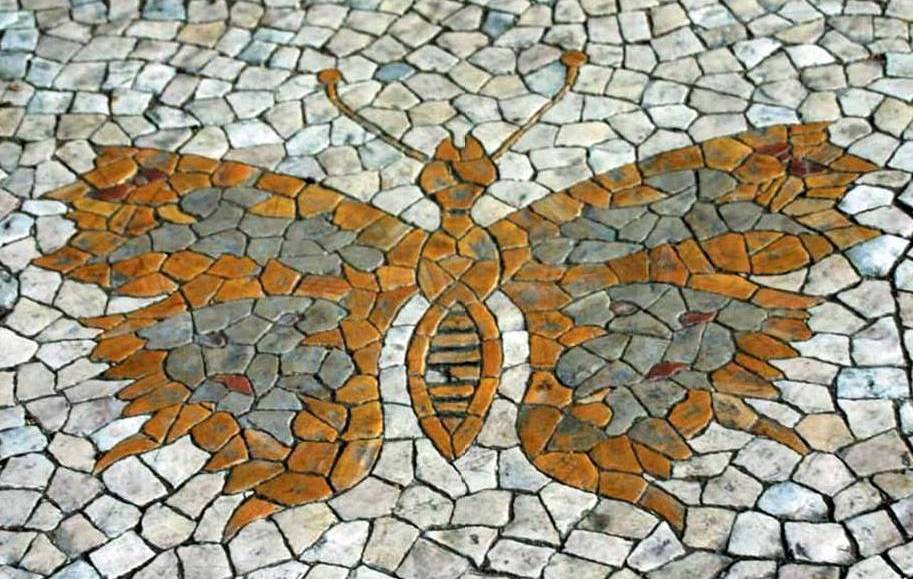 Schmetterling Pflasterkunst - Calçada Portuguesa