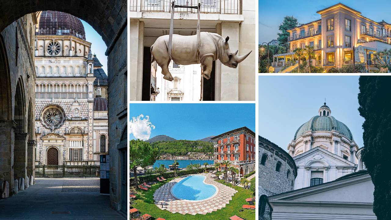 Kollage verschiedener Bilder aus Bergamo und Brescia
