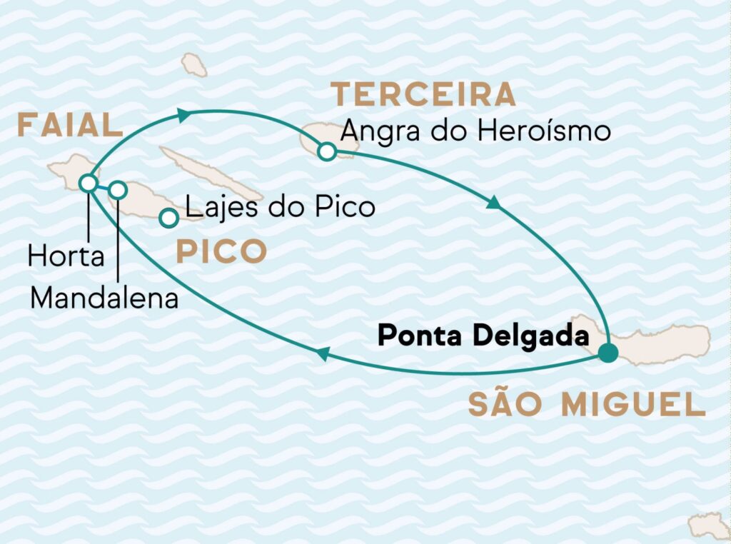 Karte Inselhopping Azoren