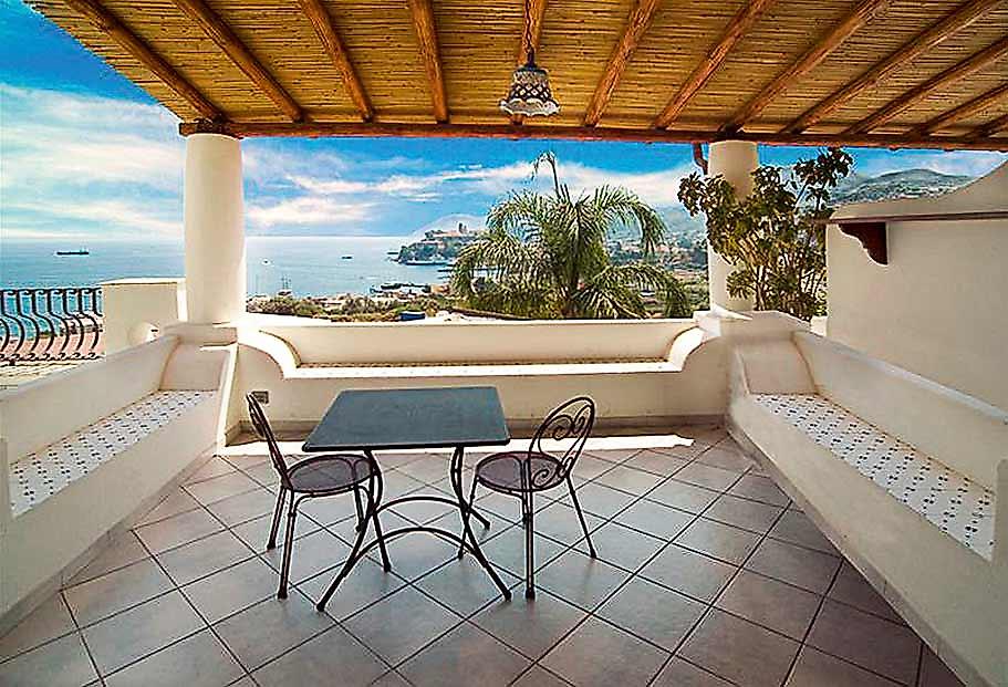 Hotel Villa Enrica, Terrasse mit Meerblick