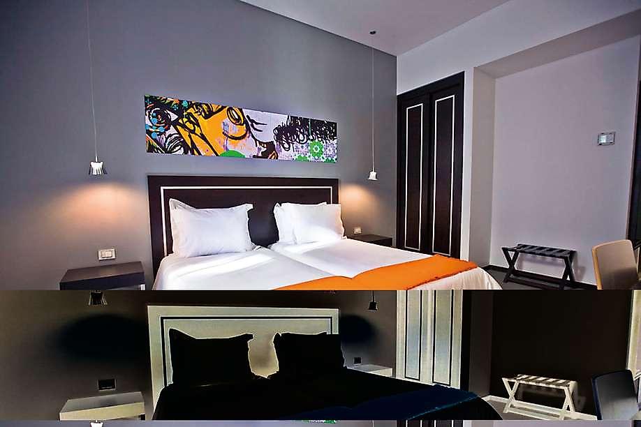 Internacional Design Hotel, Leuchtendes Zimmer bei Nacht