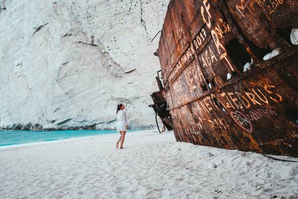 Strand mit Schiffswrack, Zakynthos, Griechenland