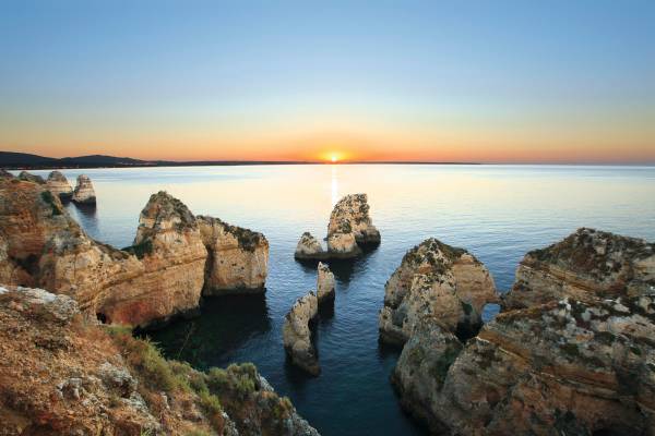 Ponta da Piedade Algarve Felsküste Sonnenuntergang