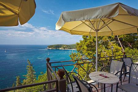 Hotel Palatino, Sonnenuntergang über dem Meer, gesehen vom Hotel aus.