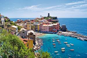 Bunte Häuser mit dem Meer, Cinque Terre