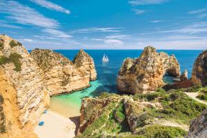 Lagos Felsküste Strand Meer Urlaub Algarve