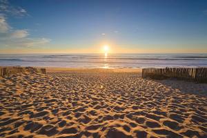 Espinho Strand Nordportugal Meer Sonnenuntergang