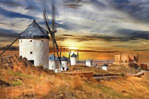 Windmühle in Kastilien, Spanien