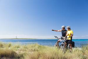 Radfahrer auf Menorca, Spanien