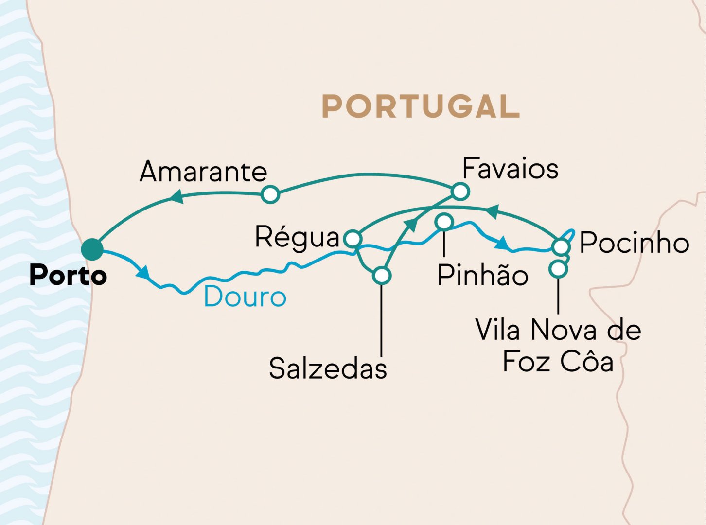 Karte mit Reiseverlauf