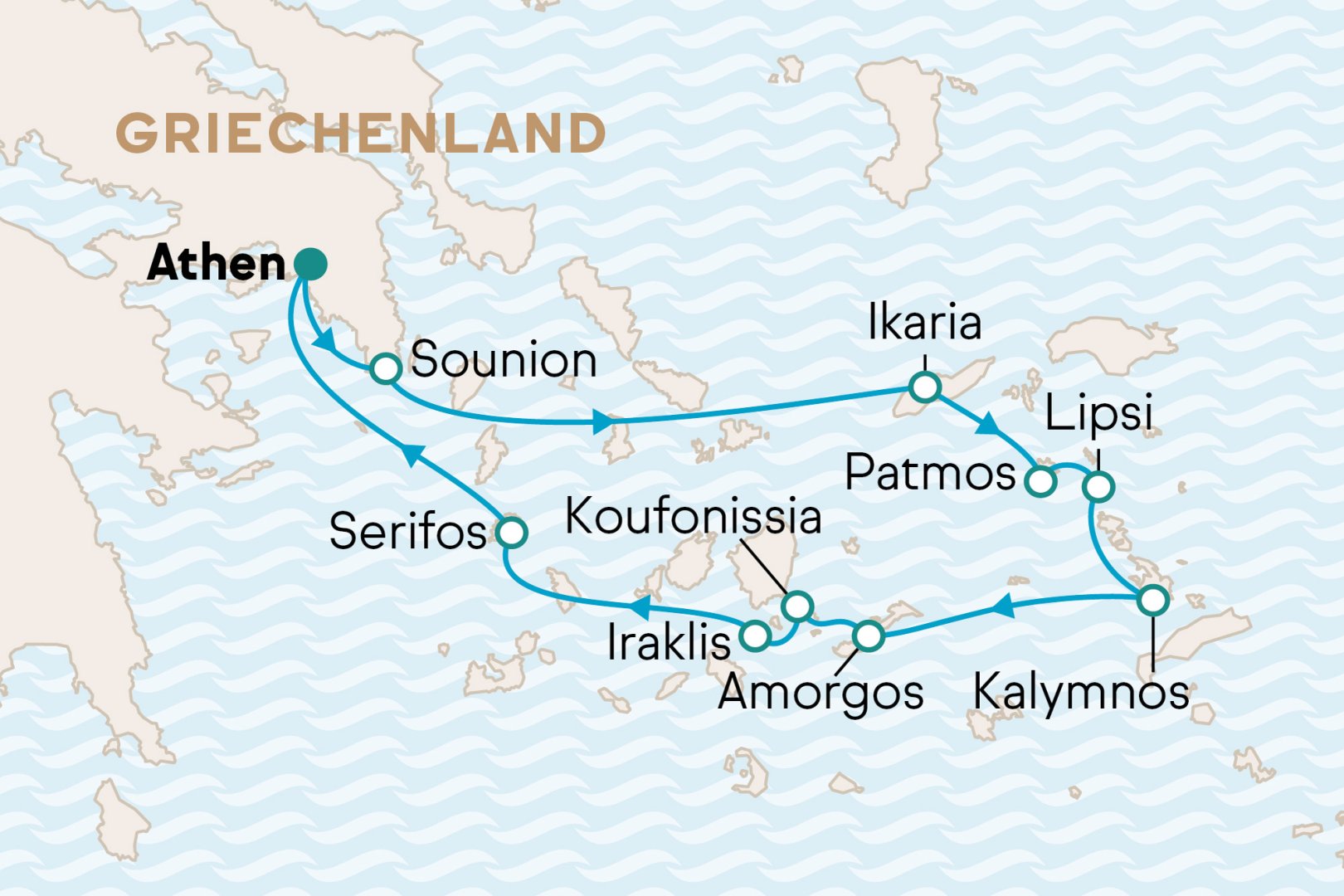 Karte mit Reiseverlauf