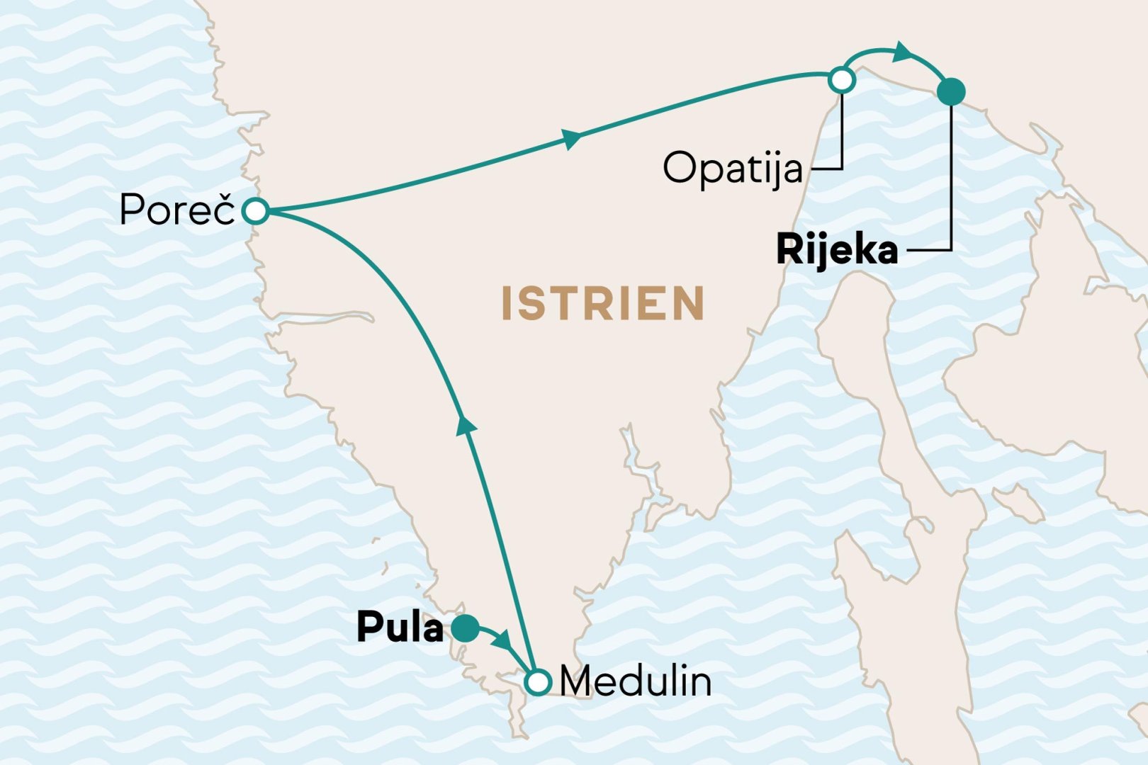 Karte mit Reiseverlauf Karte mit Reiseverlauf