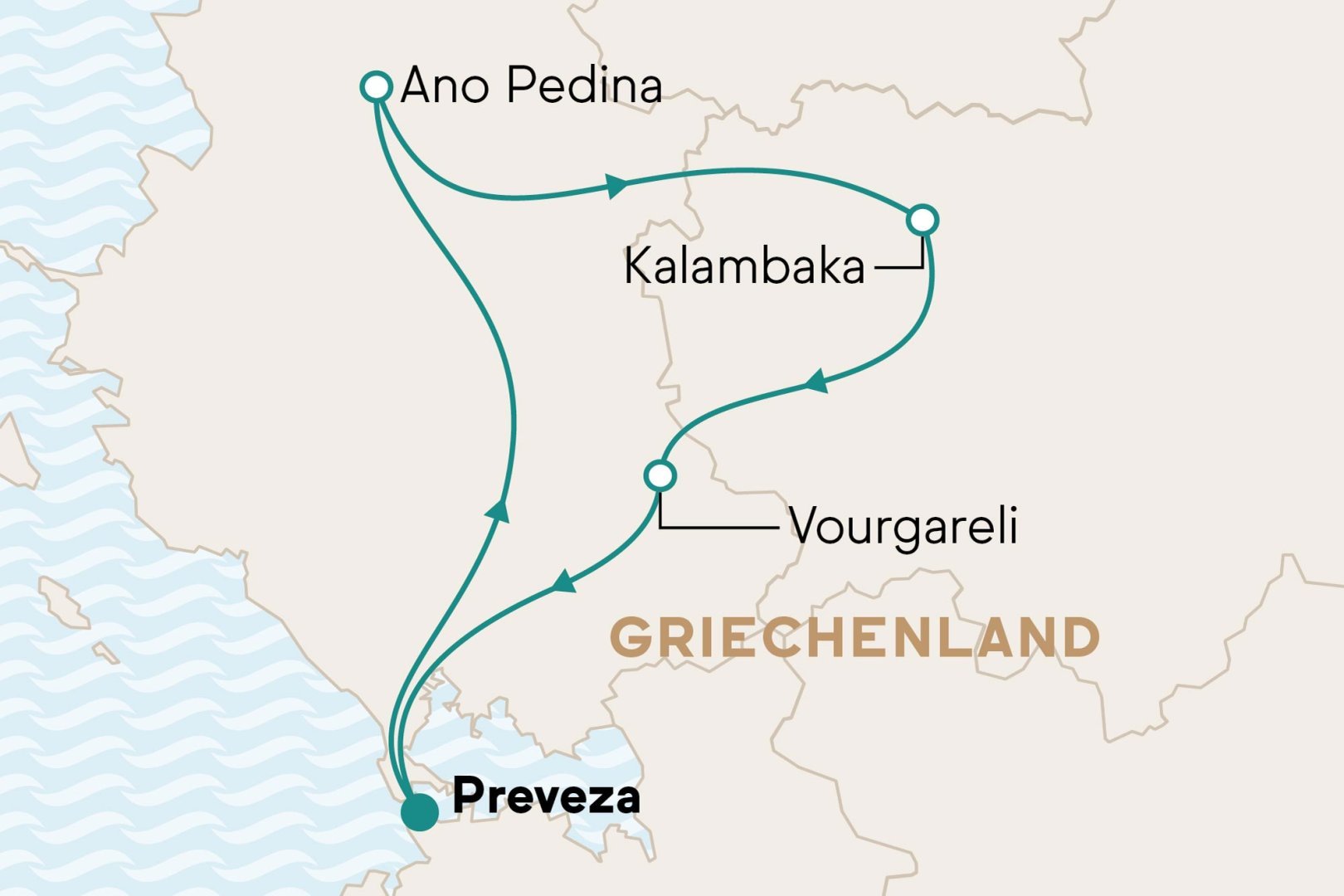 Karte mit Reiseverlauf Karte mit Reiseverlauf