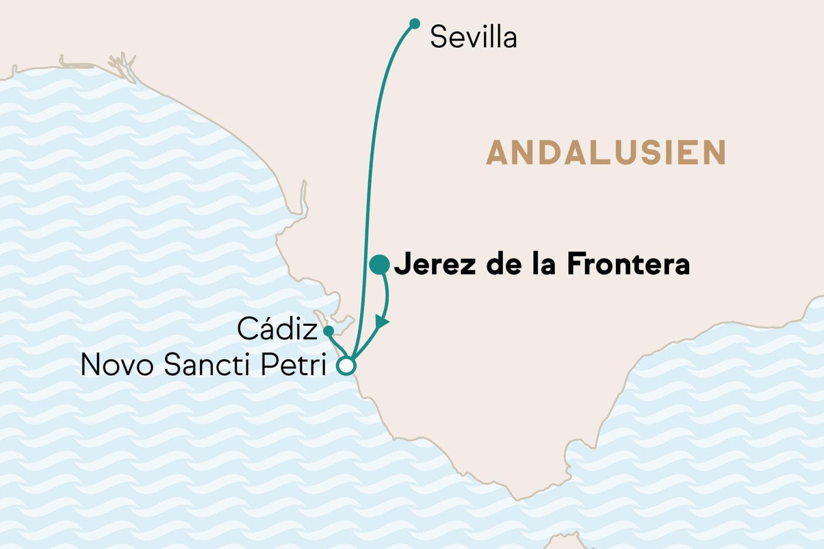 Karte mit Reiseverlauf