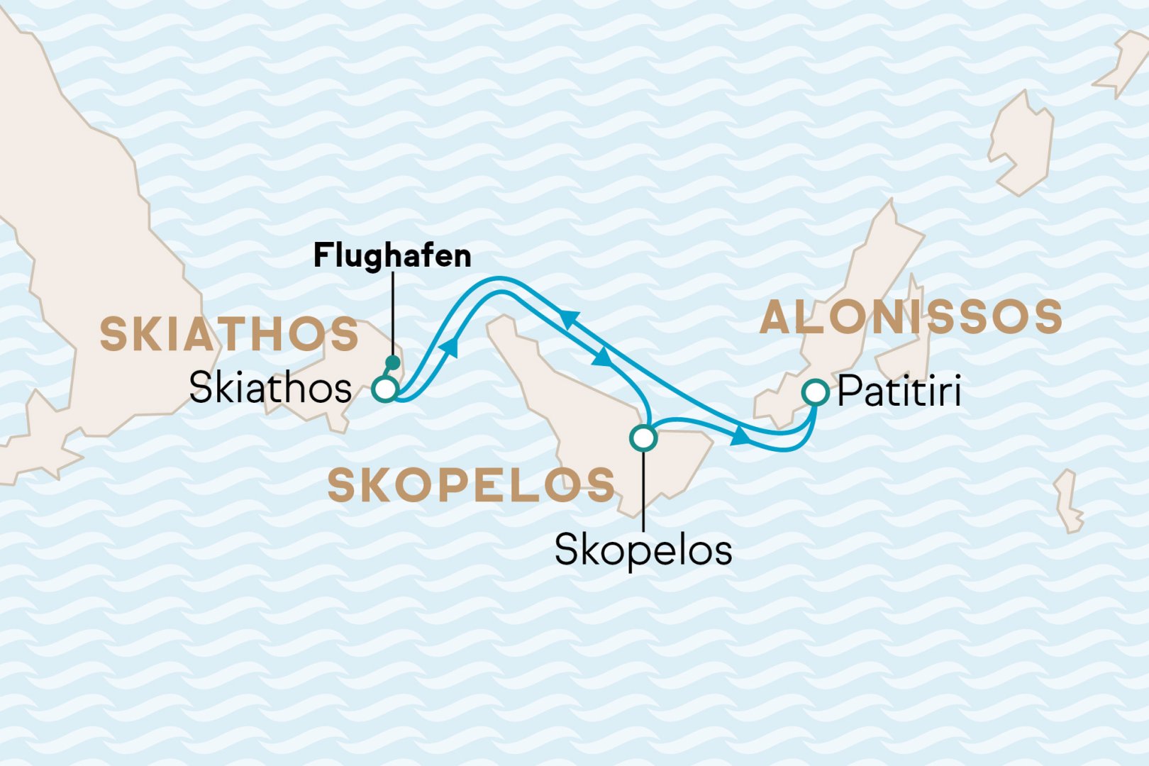 Karte mit Reiseverlauf Karte mit Reiseverlauf